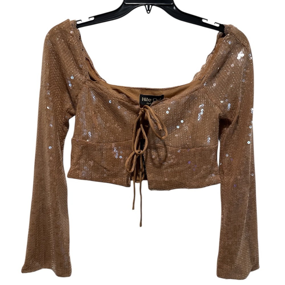 Brown Sequin Women's Top